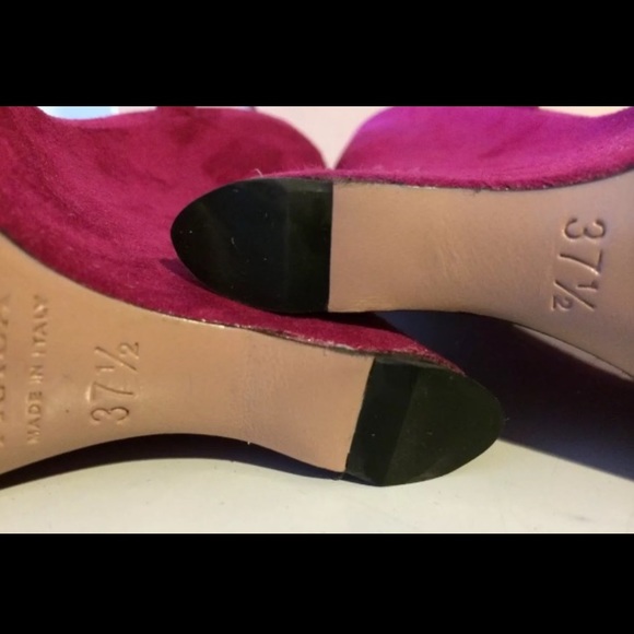 NWB PRADA Magenta, Suede, Open-Toe, Platform, Wedge Sandals - Picture 10 of 10